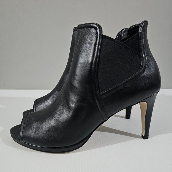 NEW Cole Haan Jones Ankle Bootie Womens 9.5 Black Leather Peep Toe Heel Shootie - Picture 13 of 13